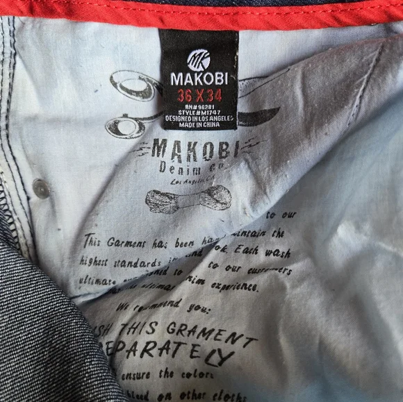 HOST PICK🎉🎊MAKOBI MK never worn distressed designer mens jeans 👖 sz36x34 - Picture 12 of 13